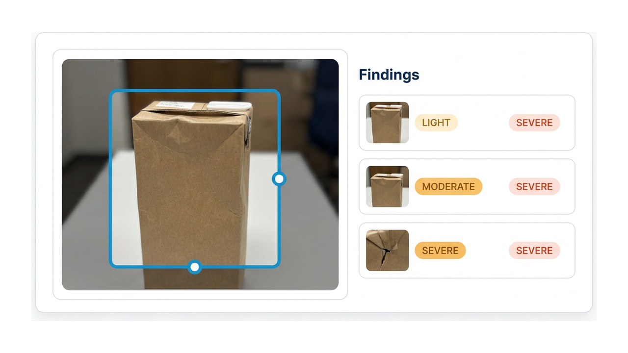 How it works: photos arrive, damage is detected and graded, the customer is notified